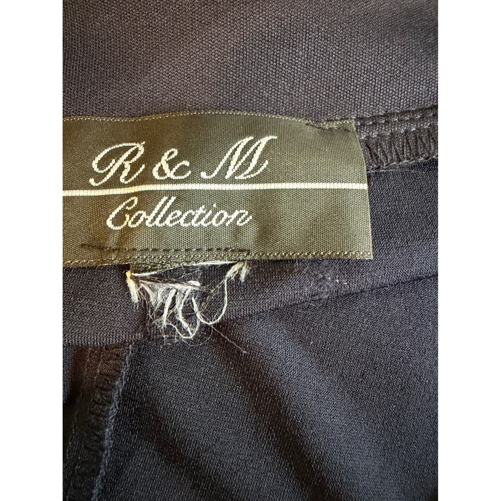 Classy R & M Collection Navy Blue Sleeveless Rhinestone Neckline Shift Dress 16 - Picture 4 of 5